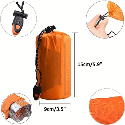 Life Tent Emergency Survival Shelter; 2 Person Emergency Tent; Emergency Shelter; Tube Tent; Survival Tarp - Includes Survival Whistle - Waterproof Thermal Blanket Tarp Tent For Camping; Hiking